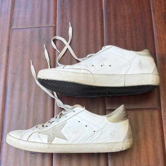 Golden Goose White and Silver Sneakers - Picture 2 of 6